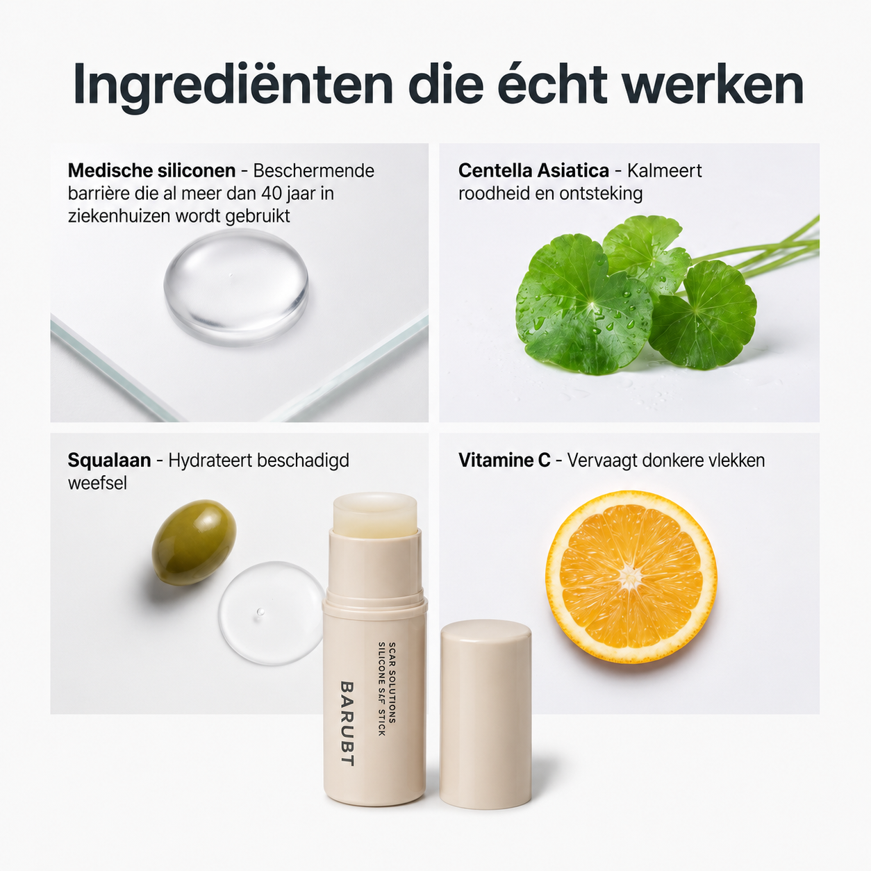 ScarStick™ | Voor acnelittekens, operatiescars en striae. Klinische werking, thuis