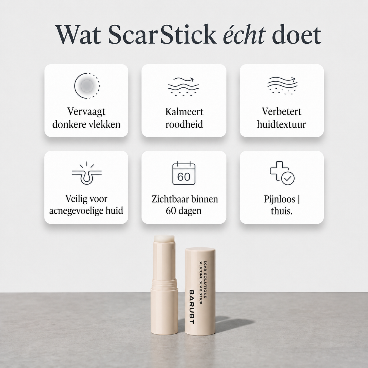 ScarStick™ | Voor acnelittekens, operatiescars en striae. Klinische werking, thuis