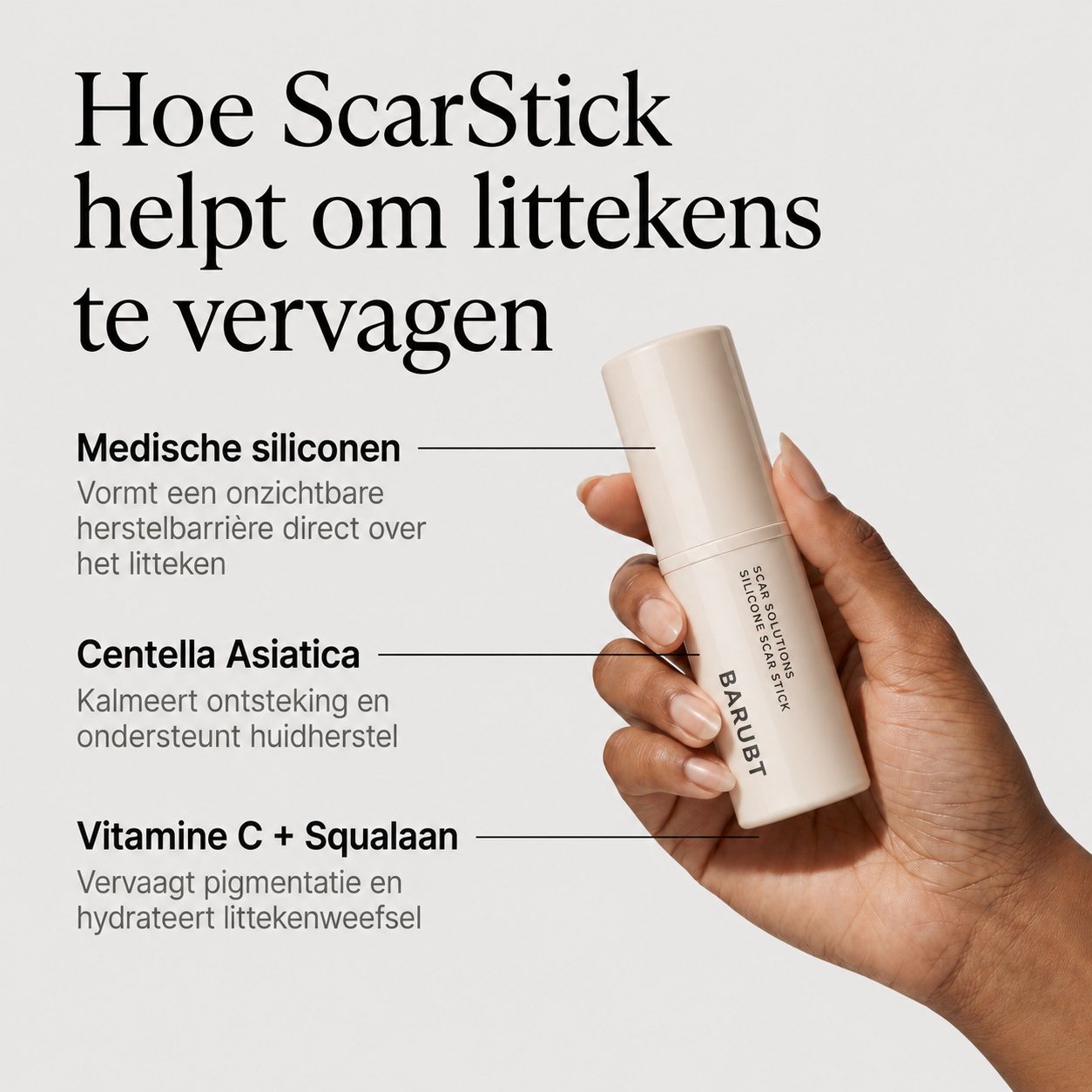 ScarStick™ | Voor acnelittekens, operatiescars en striae. Klinische werking, thuis