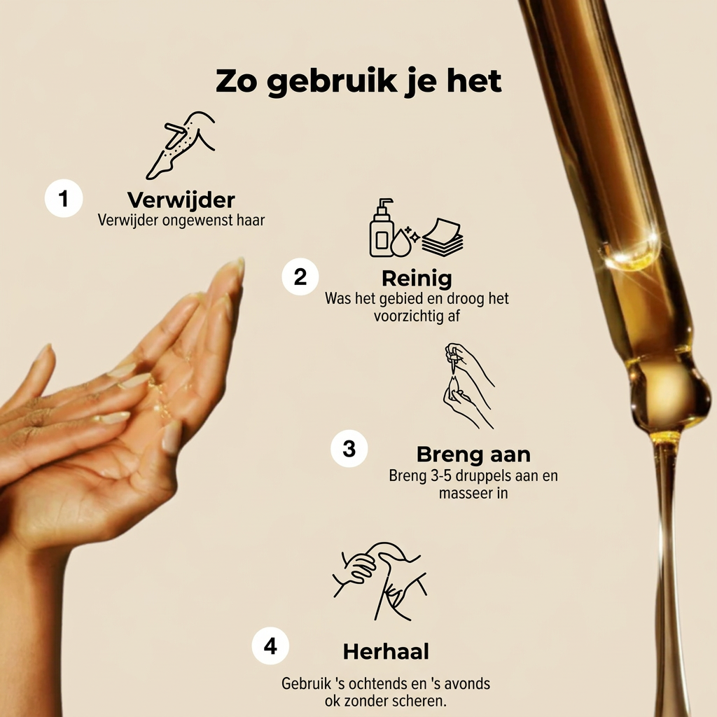Haarverwijderingsolie | Natuurlijk zachte huid zonder scheermes
